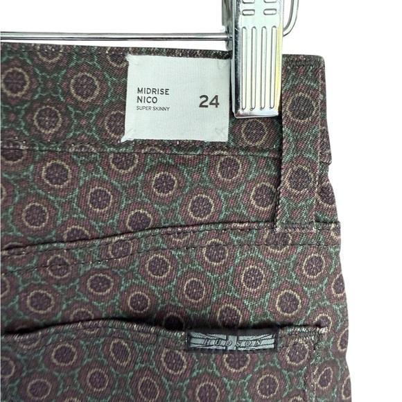 Hudson Jeans Green and Brown Patterned Midrise Size 24 - Picture 5 of 9